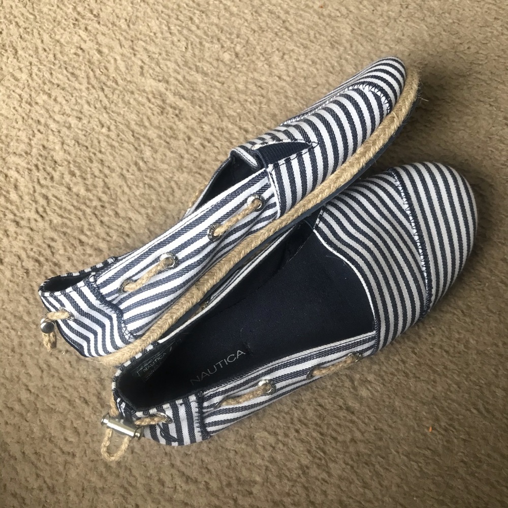 Nautica slip on striped shoes